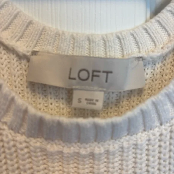 LOFT Ivory Knit Pullover Sweater Tank - Picture 2 of 3